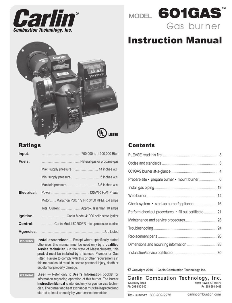 Carlin 601GAS instruction manual