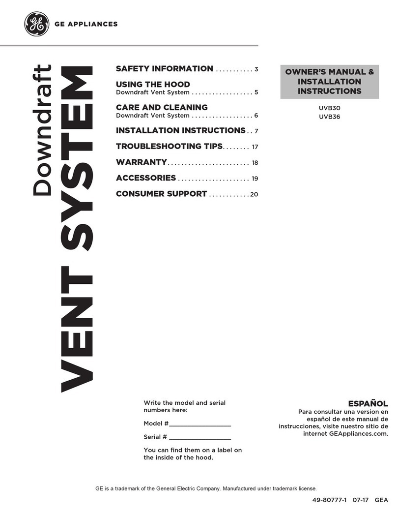 GE UVB30 Owner's Manual & Installation Instructions