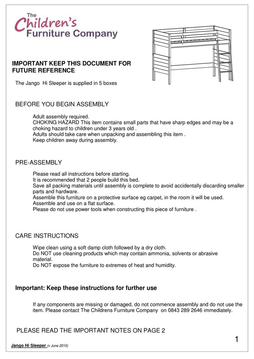 The Children's Furniture Company Jango Hi Sleeper Assembly instructions The Children's Furniture Company Jango Hi Sleeper Assembly instructions