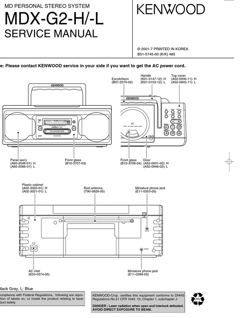 Kenwood MDX-G2-L Service manual