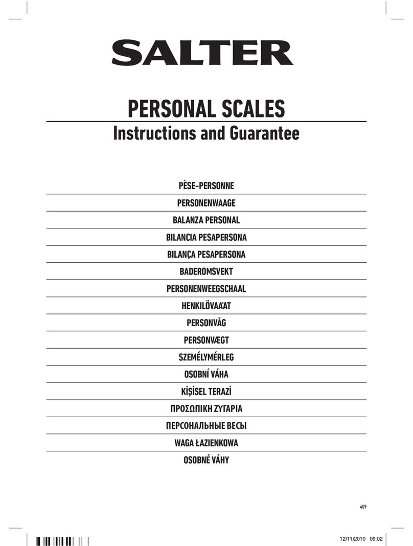 Salter 409 Product information sheet