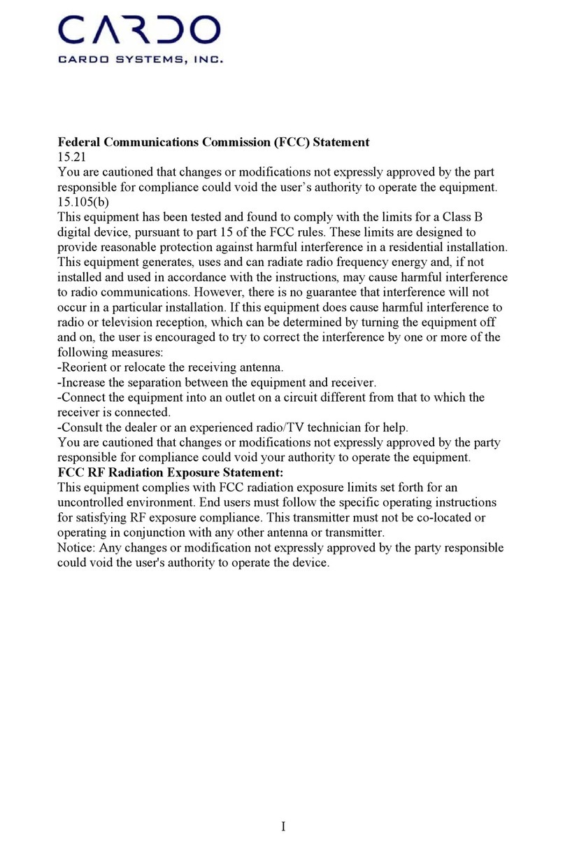 Cardo Systems Scala 700 User manual Cardo Systems Scala 700 User manual
