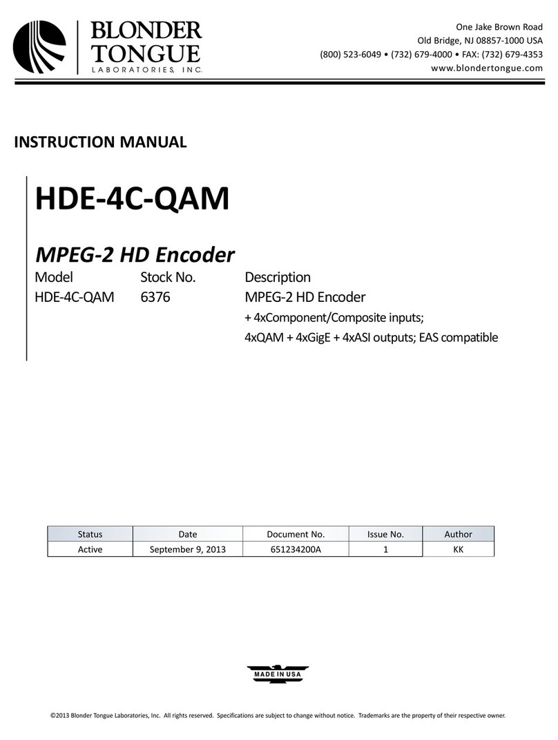 Blonder tongue HDE-4C-QAM instruction manual