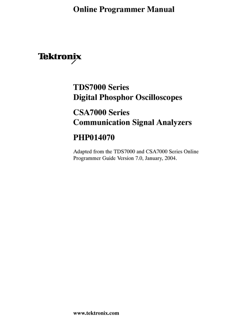 Tektronix TDS7000 Series Online programmer manual Tektronix TDS7000 Series Online programmer manual