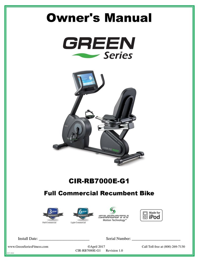 GREEN SERIES FITNESS CIR-RB7000E-G1 owner's manual