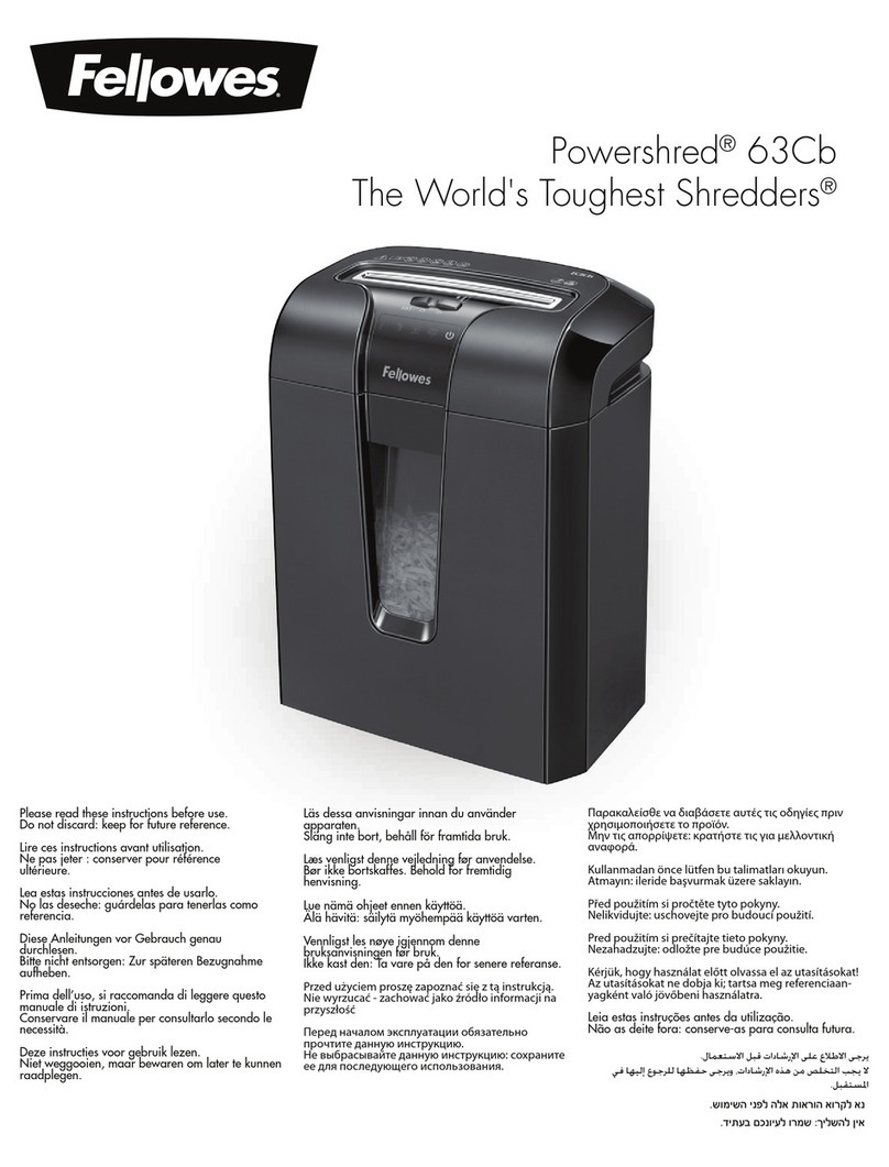 Fellowes POWERSHRED 63Cb User manual