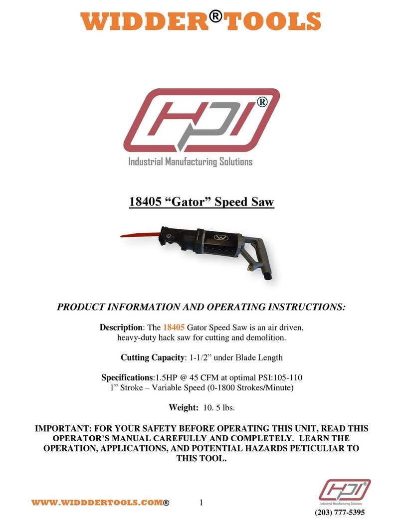 WIDDER TOOLS 18405 Product information and operating instructions