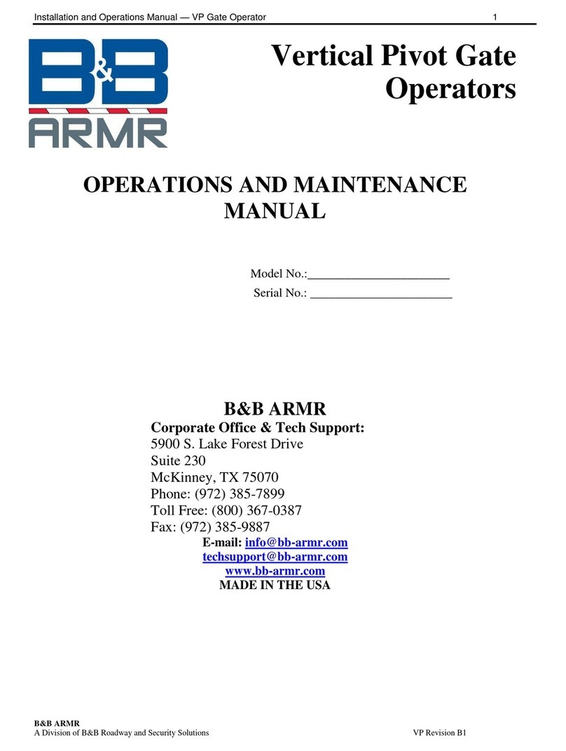 B&B ARMR Vertical Pivot Operation and maintenance manual B&B ARMR Vertical Pivot Operation and maintenance manual
