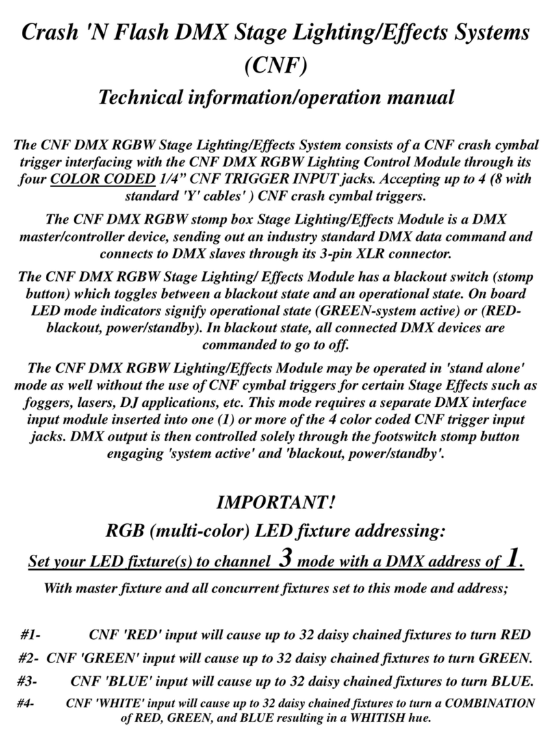 On Que Lighting Designs CNF DMX RGBW Operation manual