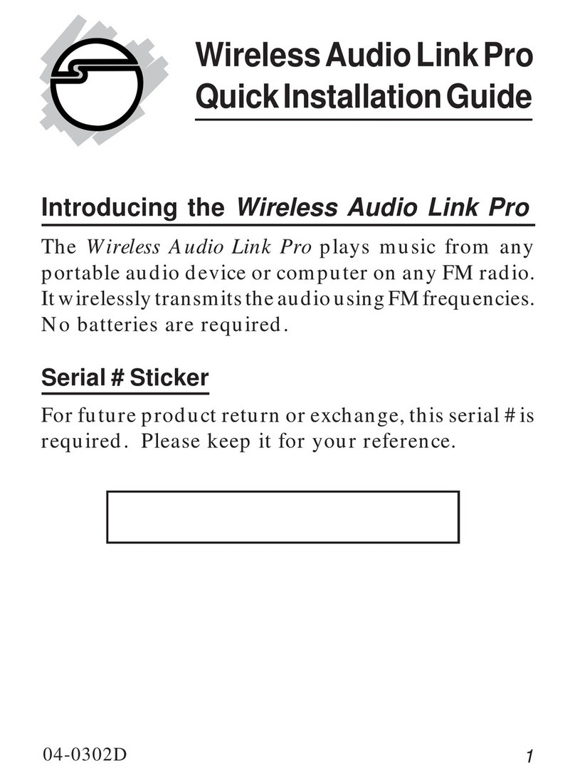 SIIG Wireless Audio Link Pro Quick installation guide