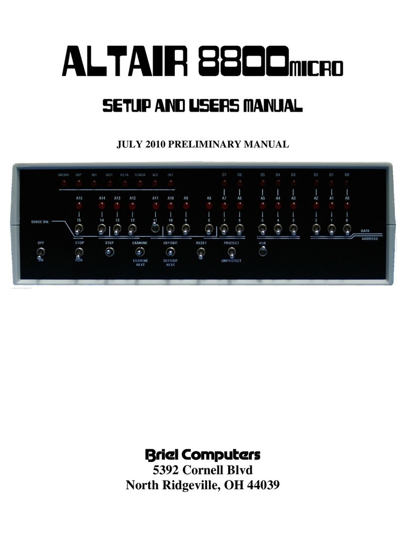 Briel Computers Altair 8800 micro Setup and user's manual