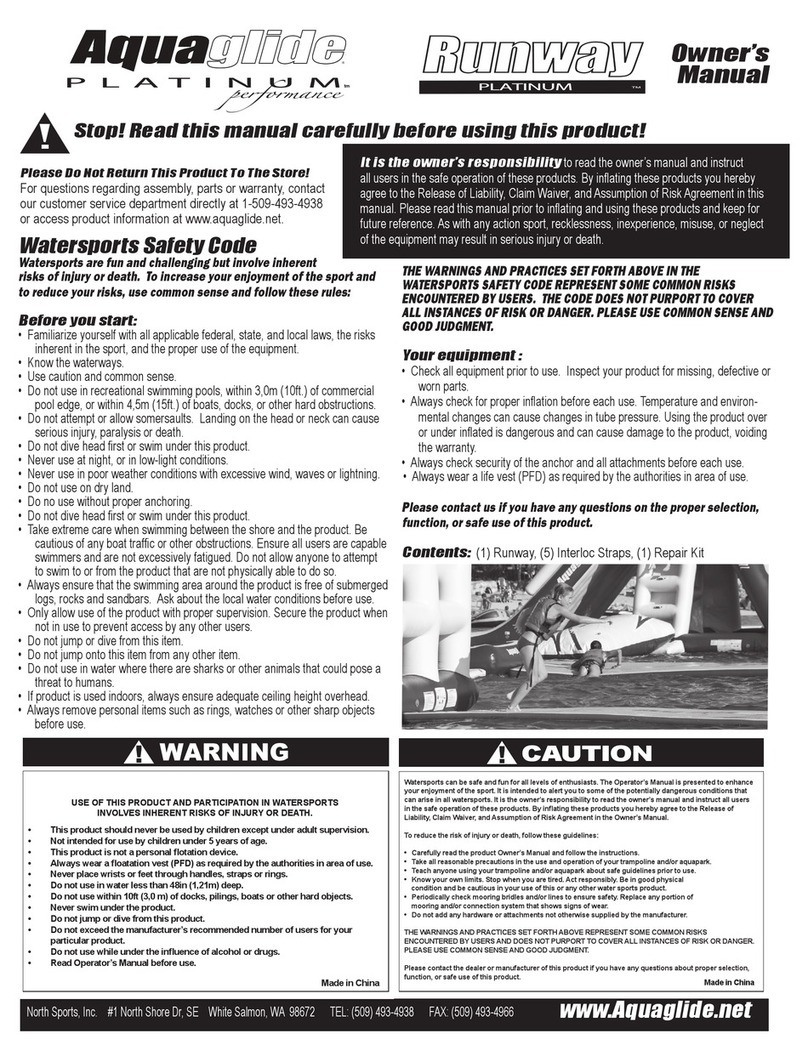 Aquaglide Runway Platinum User manual