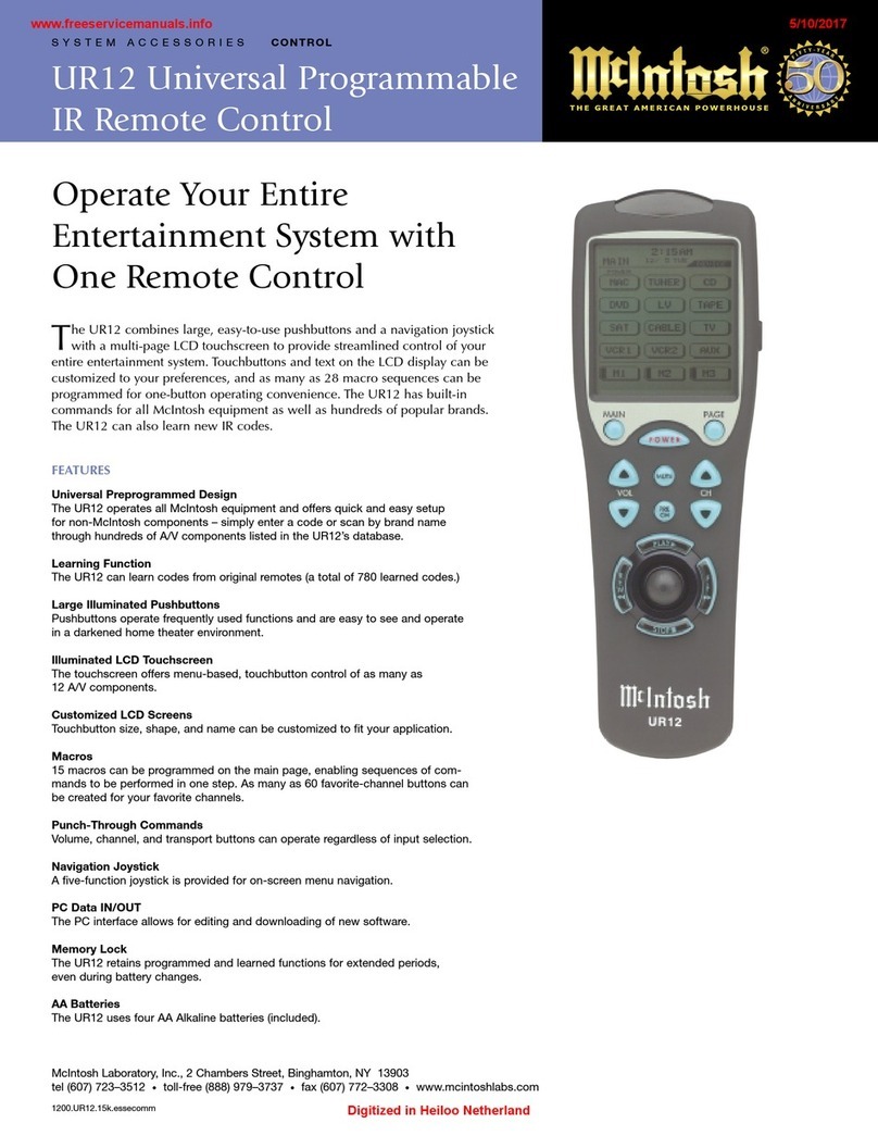 McIntosh UR12 owner's manual