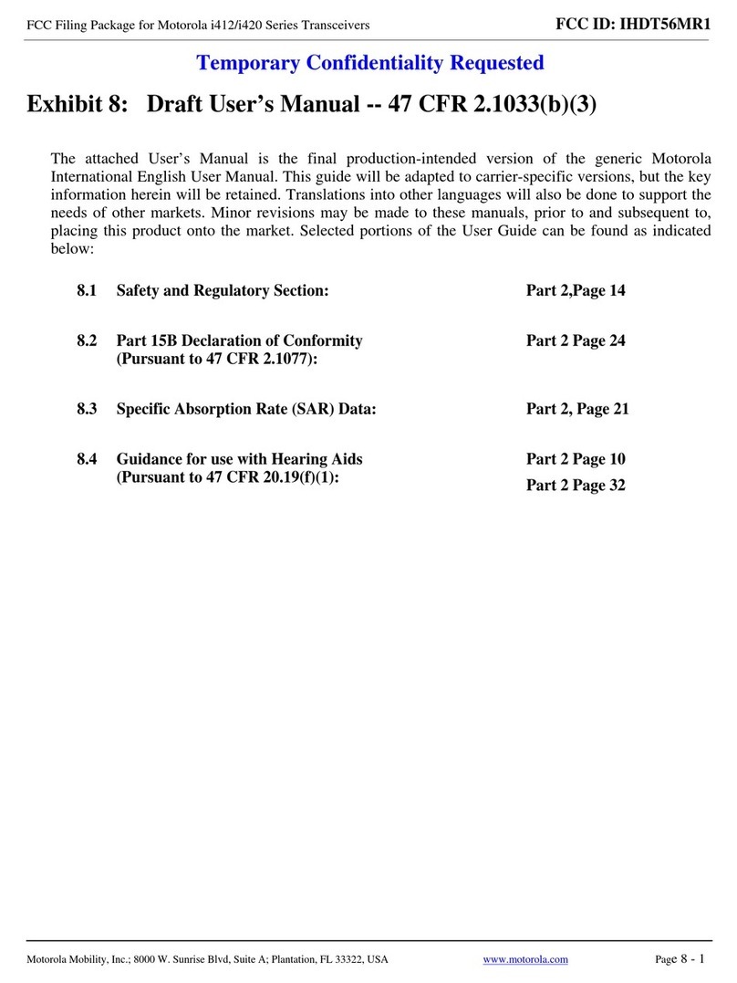 Motorola I412 User manual