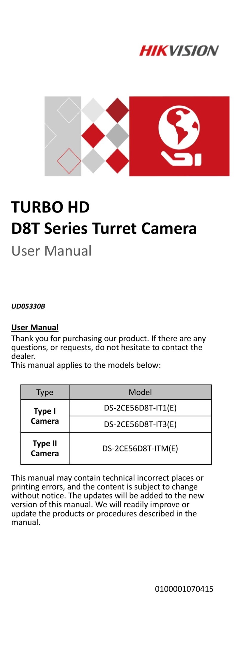 HIK VISION DS-2CE56D8T-IT1 User manual