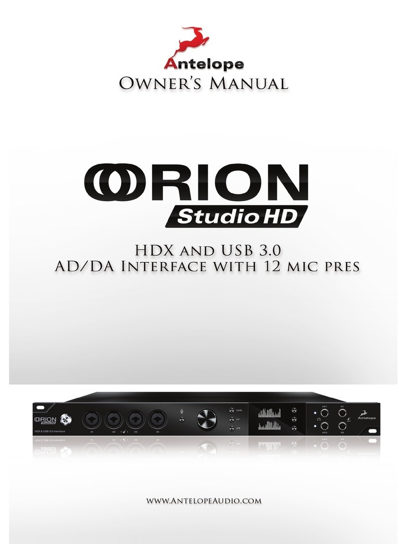 Antelope Orion Studio HD owner's manual