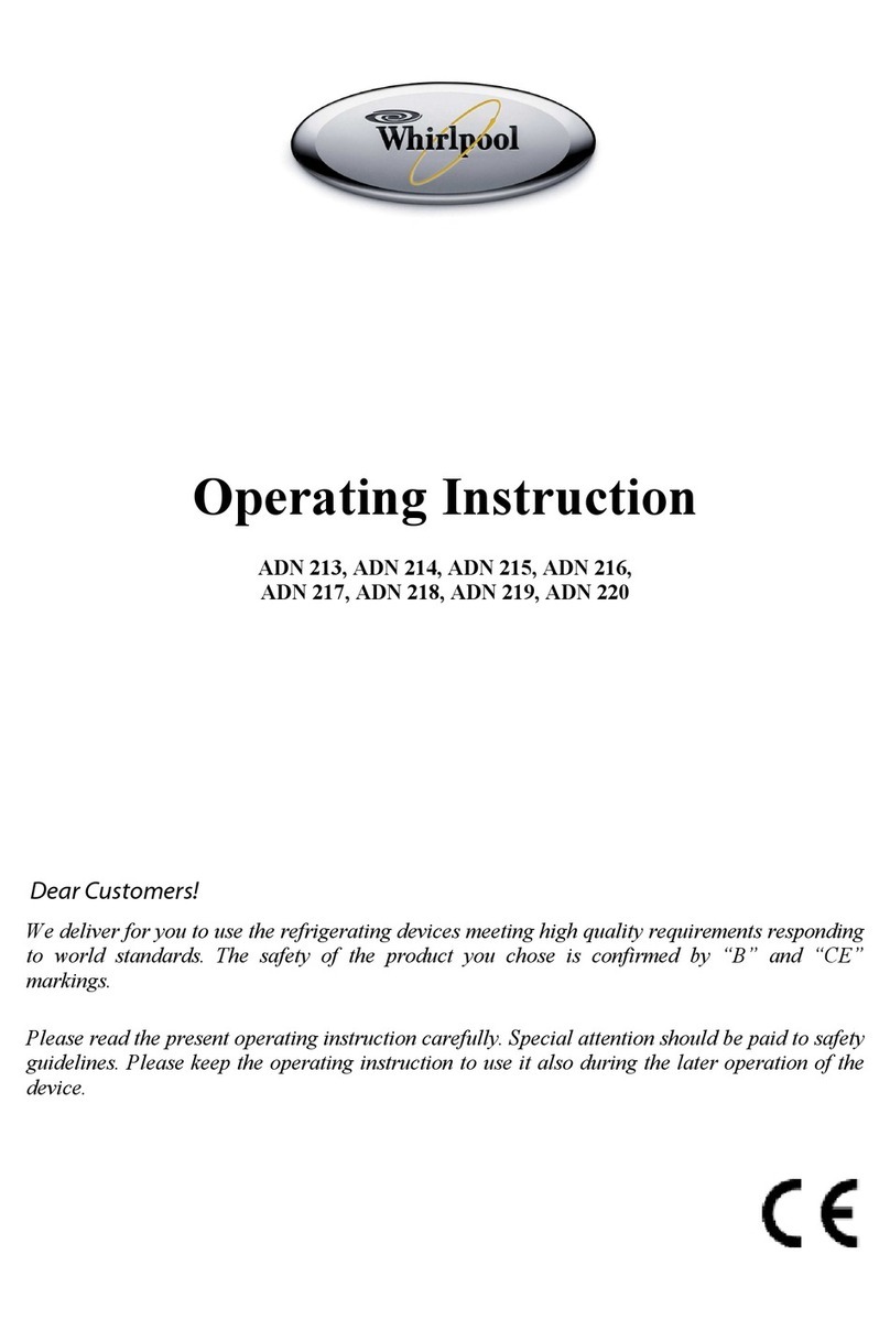 Whirlpool ADN 213 operating instructions