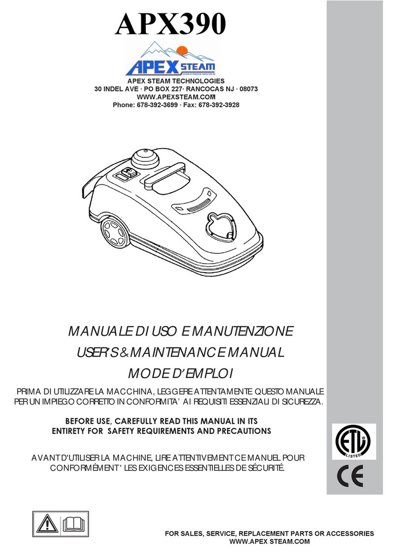 Apex Steam APX390 User & maintenance manual
