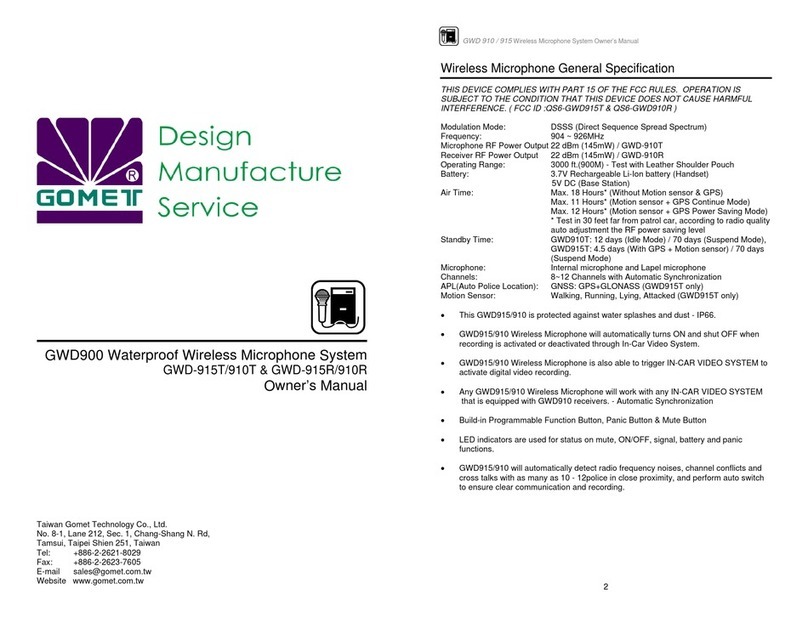 Comet GWD-915T owner's manual