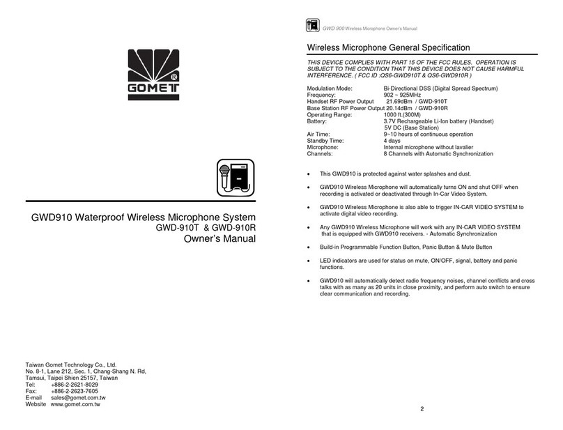 Comet GWD-910T User manual