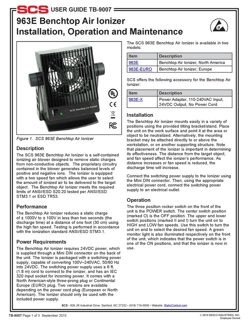 SCS 963E Installation and operating instructions