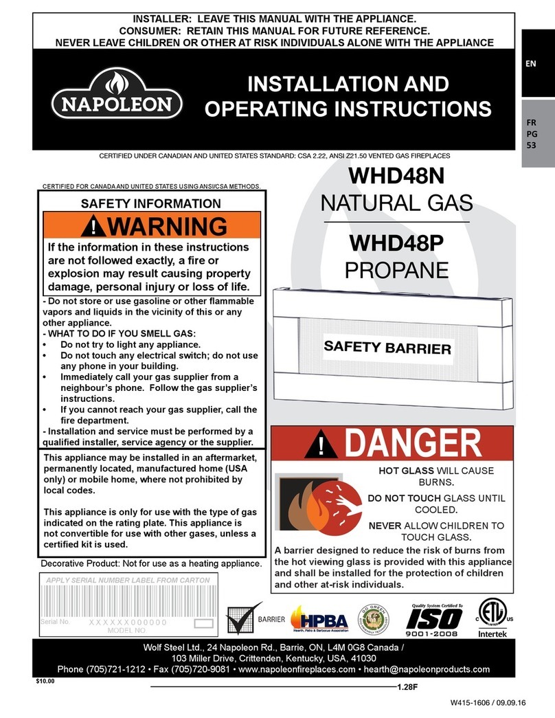 Napoleon WHD48N User manual