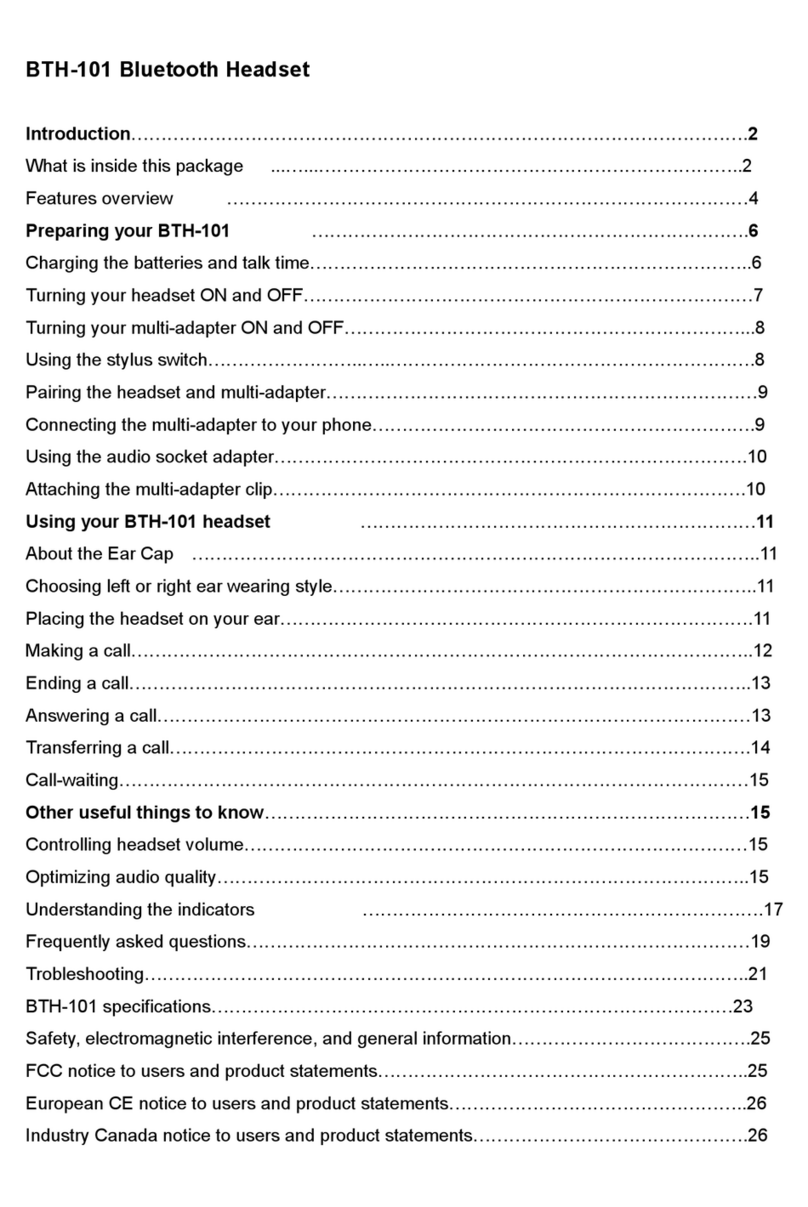 G-Tek BTH-101 user manual