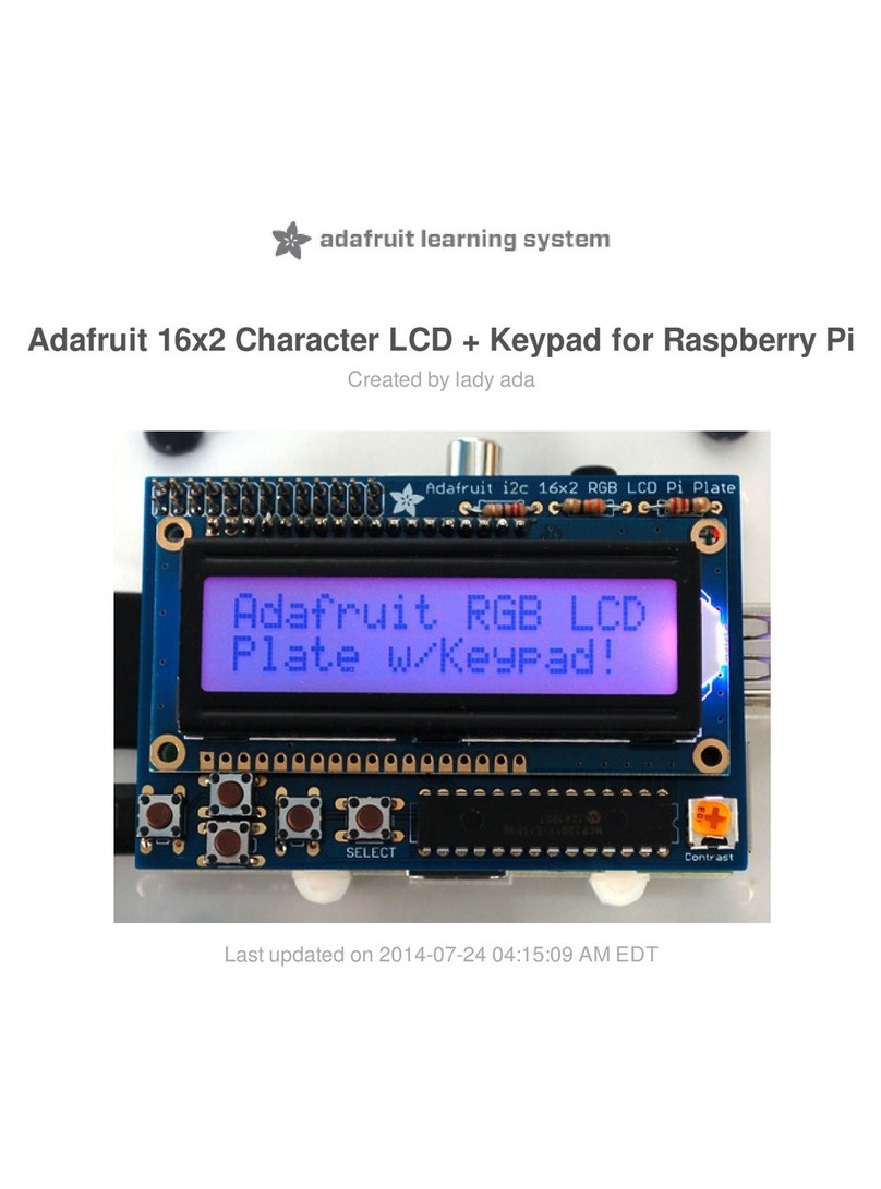 Adafruit Industries i2c 16x2 RGB Pi Plate user manual