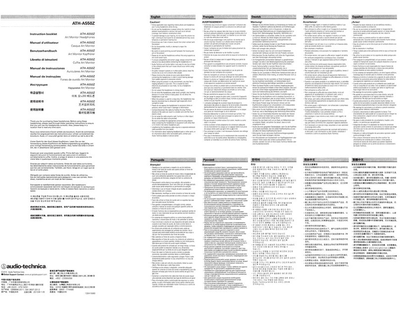 Audio Technica ATH-A550Z Instruction booklet