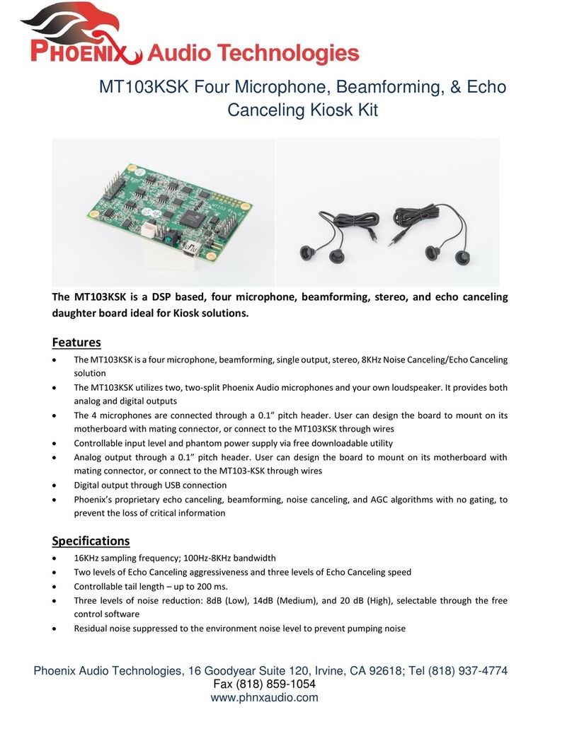 Phoenix Audio Technologies MT103KSK manual