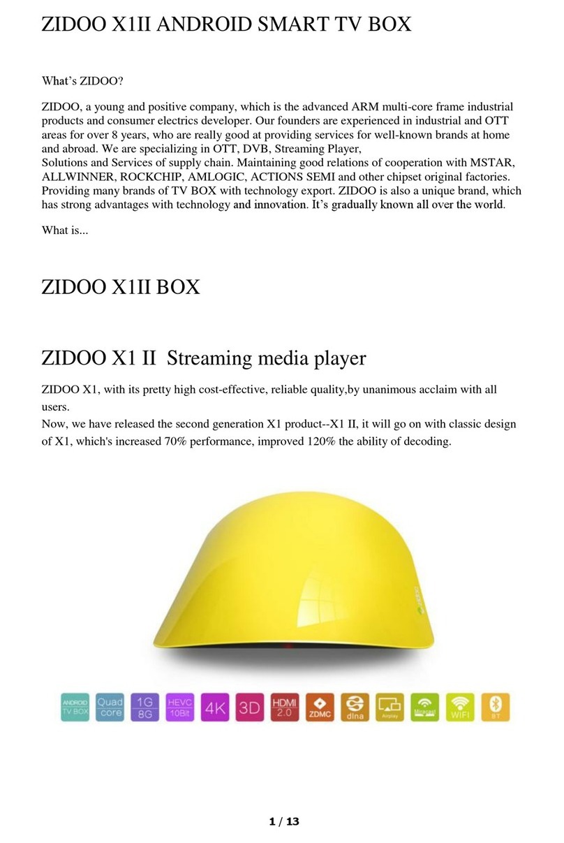 Zidoo X1II user manual