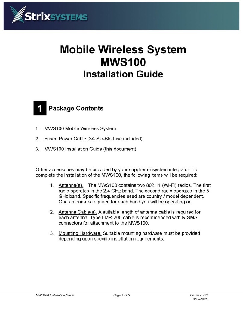 Strix Systems MWS 100 installation guide