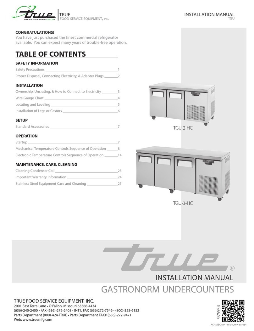 True TGU-3-HC User manual