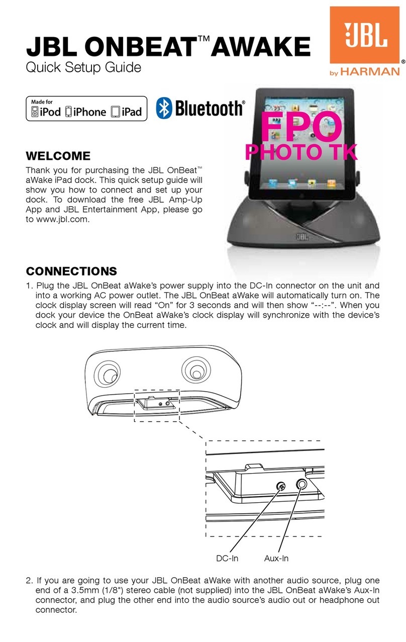JBL OnBeat aWake User manual JBL OnBeat aWake User manual
