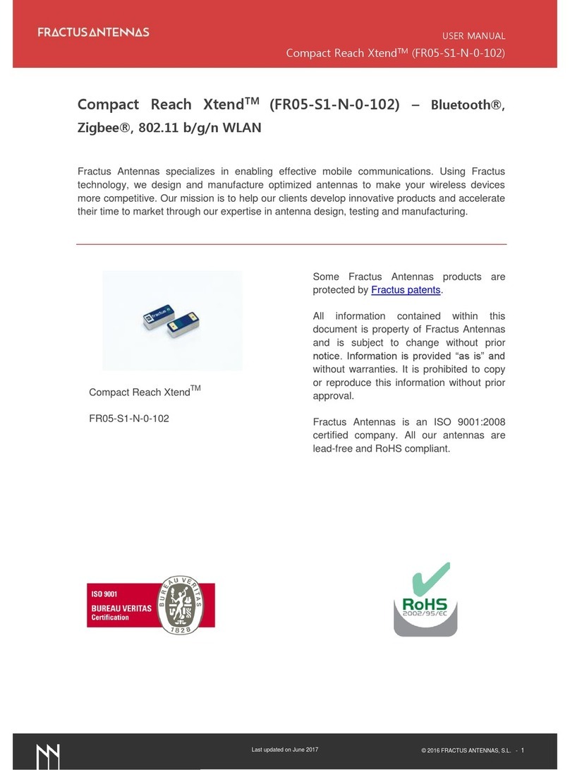Fractus Antennas Compact Reach Xtend FR05-S1-N-0-102 user manual