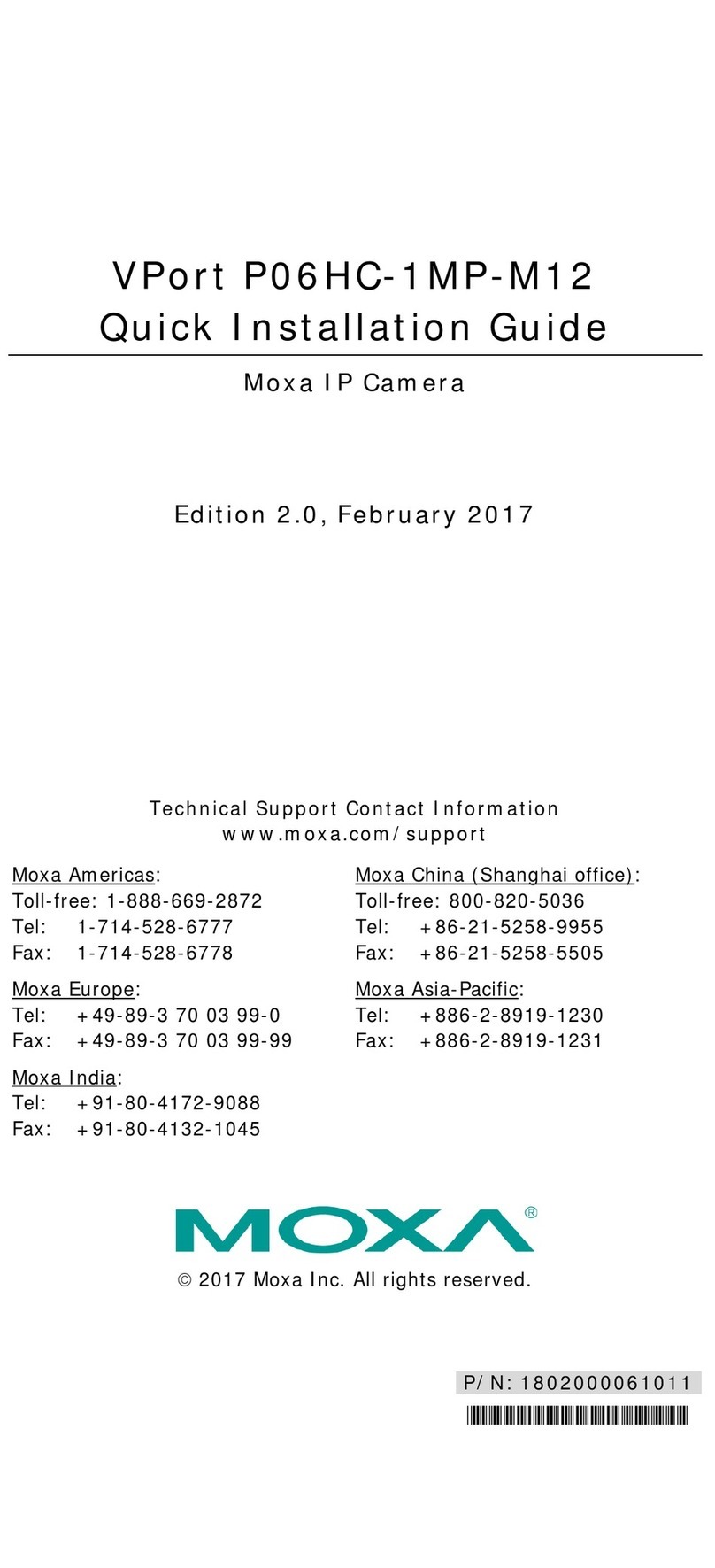 Moxa Technologies VPort P06HC-1MP-M12 User manual Moxa Technologies VPort P06HC-1MP-M12 User manual