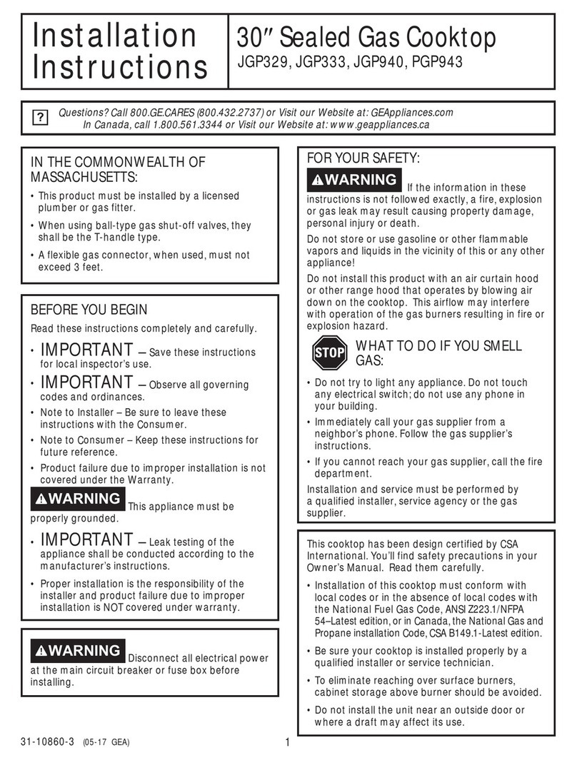 GE JGP329 User manual