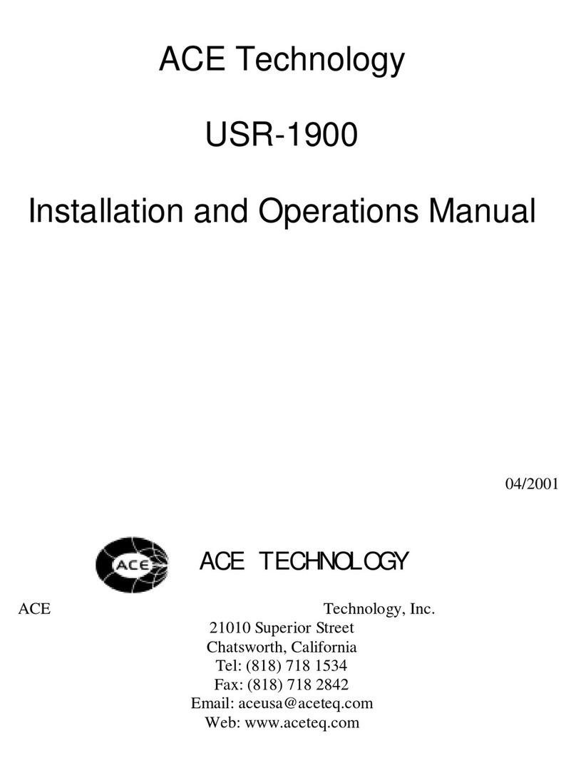 Ace TECHNOLOGY USR-1900A Installation and operation manual
