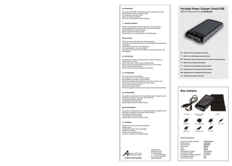 A-solar AM-112 Platinum Plus user guide
