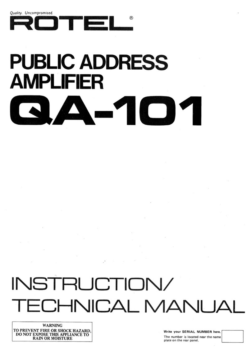 Rotel QA-101 User manual Rotel QA-101 User manual