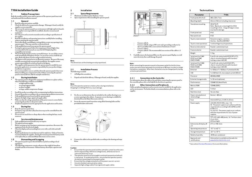 BeiJer T10A User manual