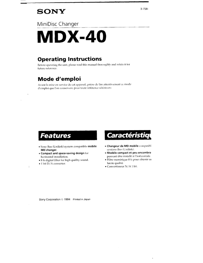 Sony MDX-40 operating instructions
