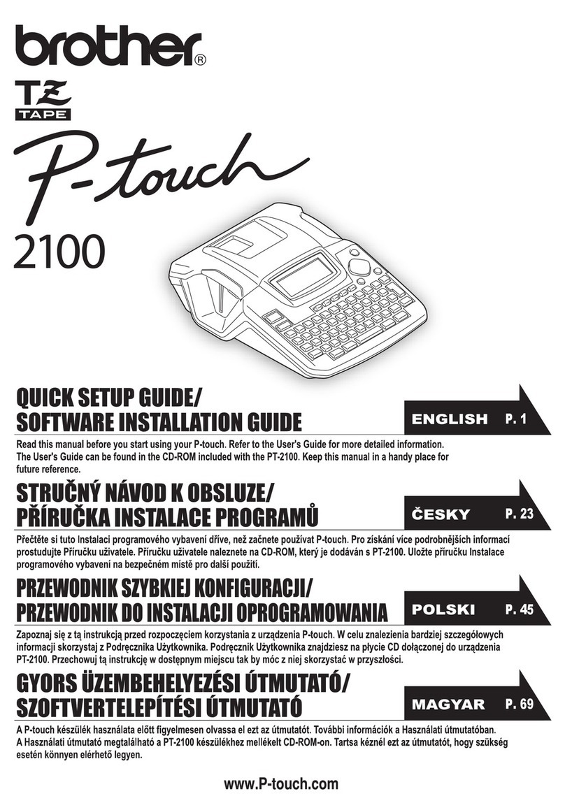 Brother P-Touch 2100 Quick setup guide