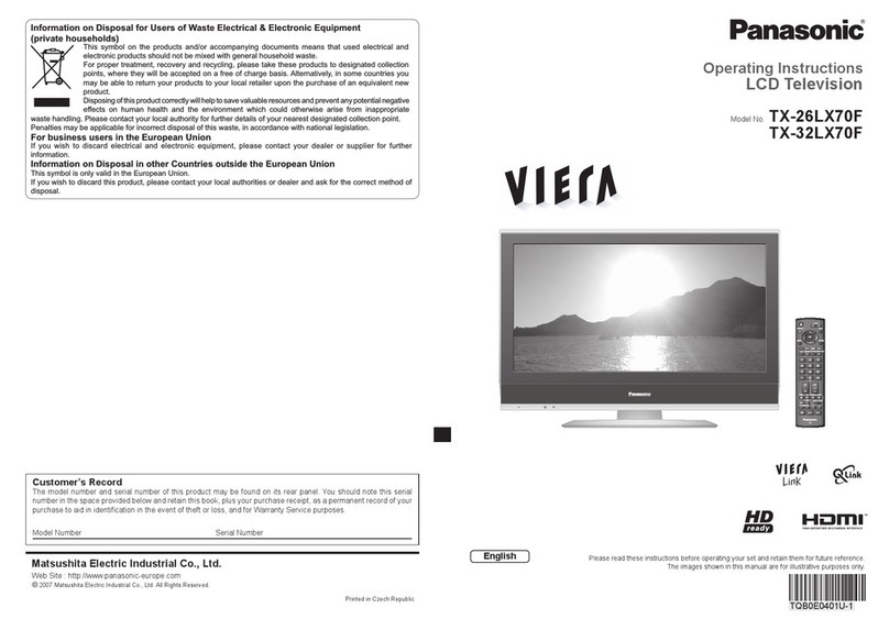 Panasonic TX-26LX70F User manual