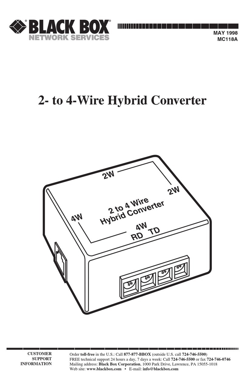 Black Box 2- to 4-Wire Hybrid Converter User manual