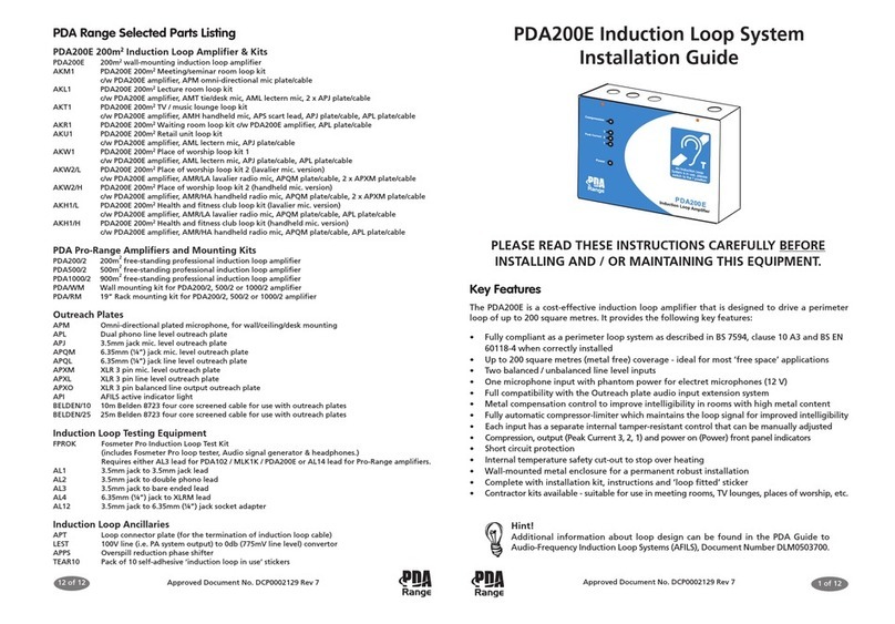PDA Range PDA200E User manual