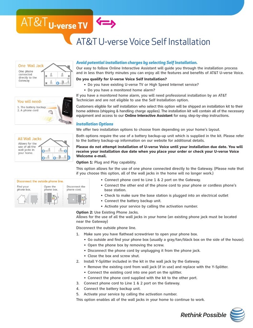 AT&T U-verse Voice Self installation instructions
