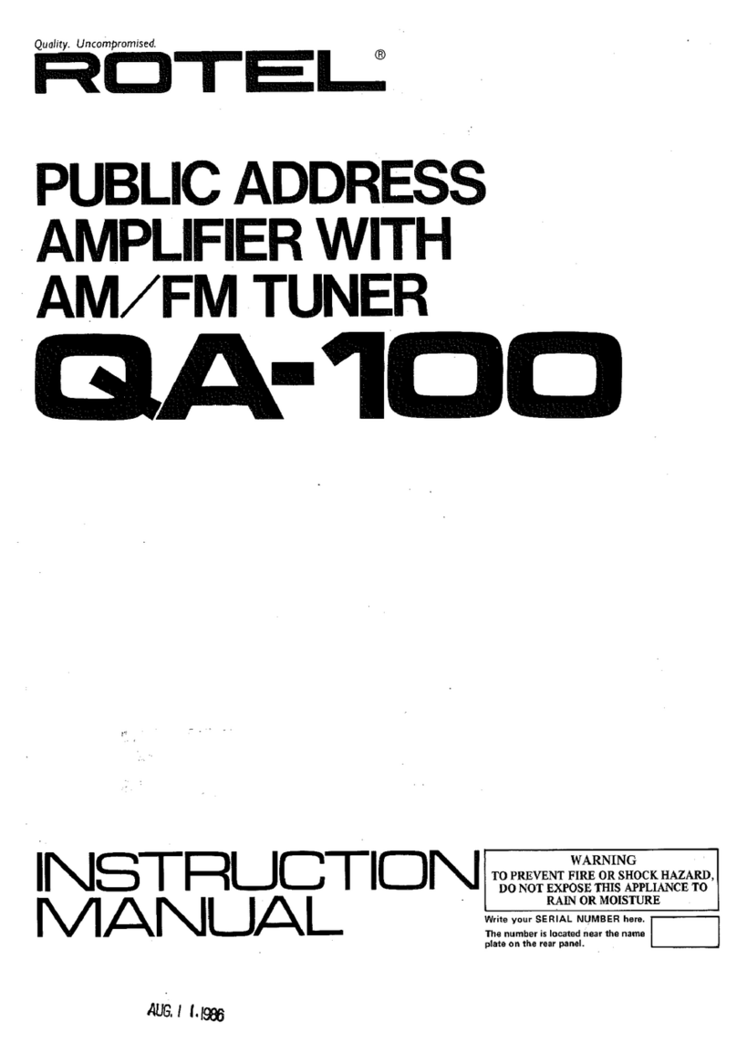 Rotel QA-100 User manual Rotel QA-100 User manual