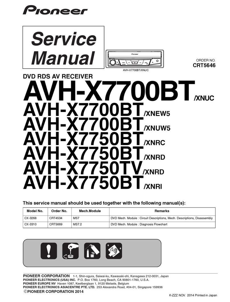 Pioneer AVH-X7700BT/XNUC User manual