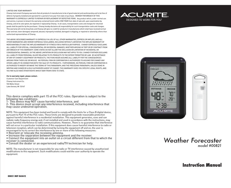 ACU-RITE Weather Forecaster 00821 instruction manual